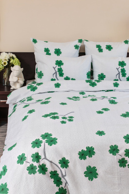 КПБ Зигзаг удачи бязь ЕВРО зеленый