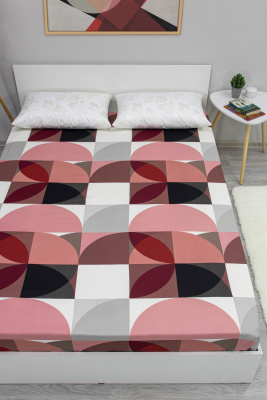 Простыня на резинке Венера 180х200  бязь 120гр/м Текстильная коллекция пурпурно-розовый